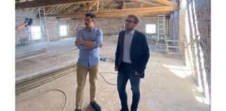 Iuav di Venezia al Palazzo ex Aci a San Biagio, Possamai e Nicolai: “Lavori conclusi per ottobre” Ass. Nicolai e sindaco Possamai durante lavori per sistemare sede di Vicenza per corso di Design Università di Venezia