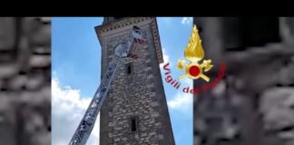 Vicenza, a Longare si stacca e cade la croce del campanile. Vigili del Fuoco: oltre 50 interventi per il maltempo della notte scorsa