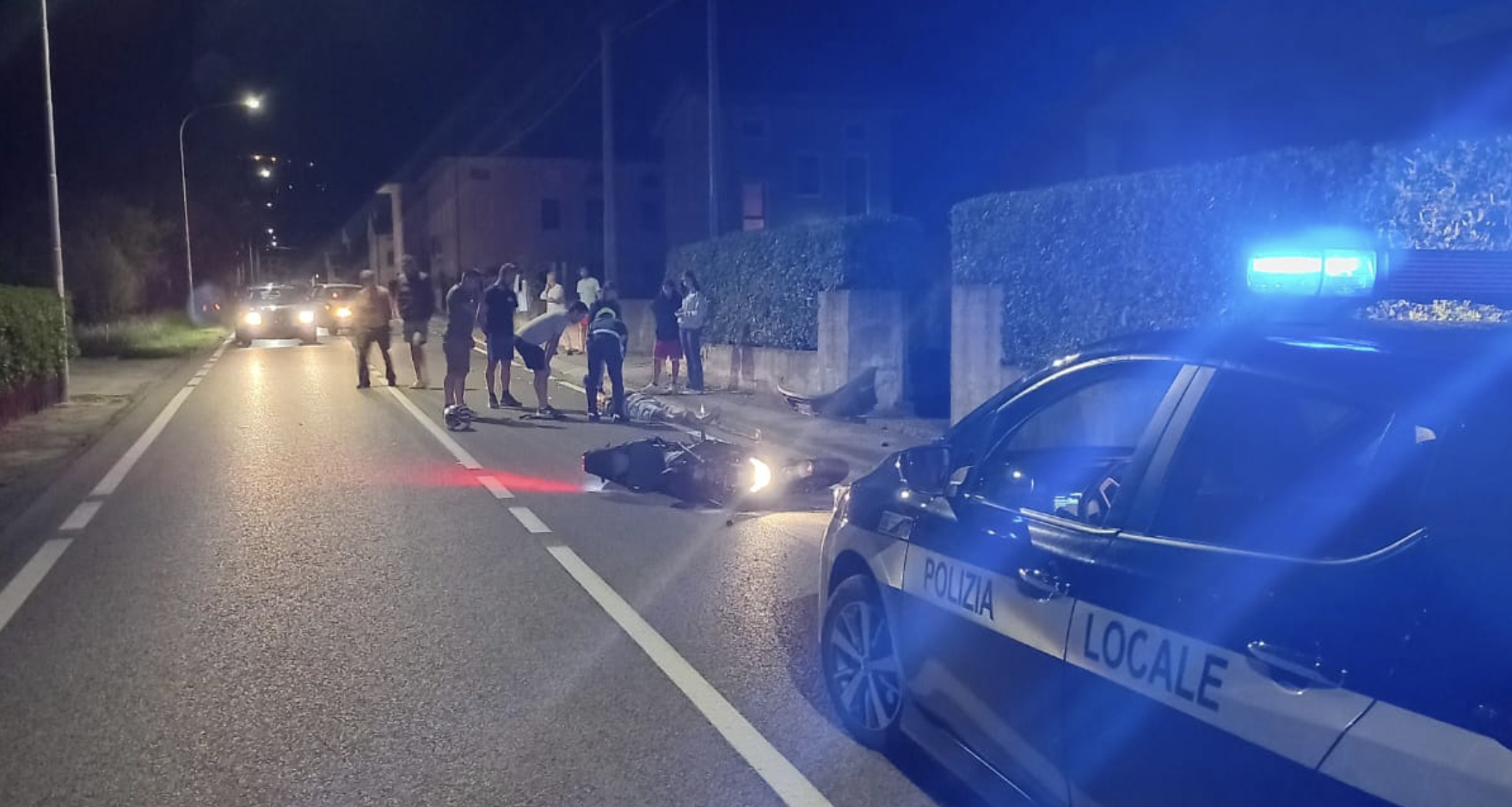 Chiuppano, incidente tra moto e autocarro: interviene Polizia Locale Nordest Vicentino