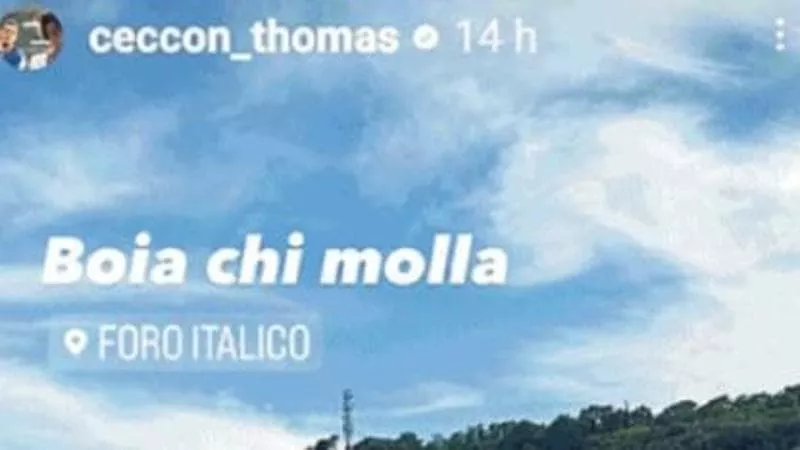 La storia Instagram di Thomas Ceccon, poi rimossa
