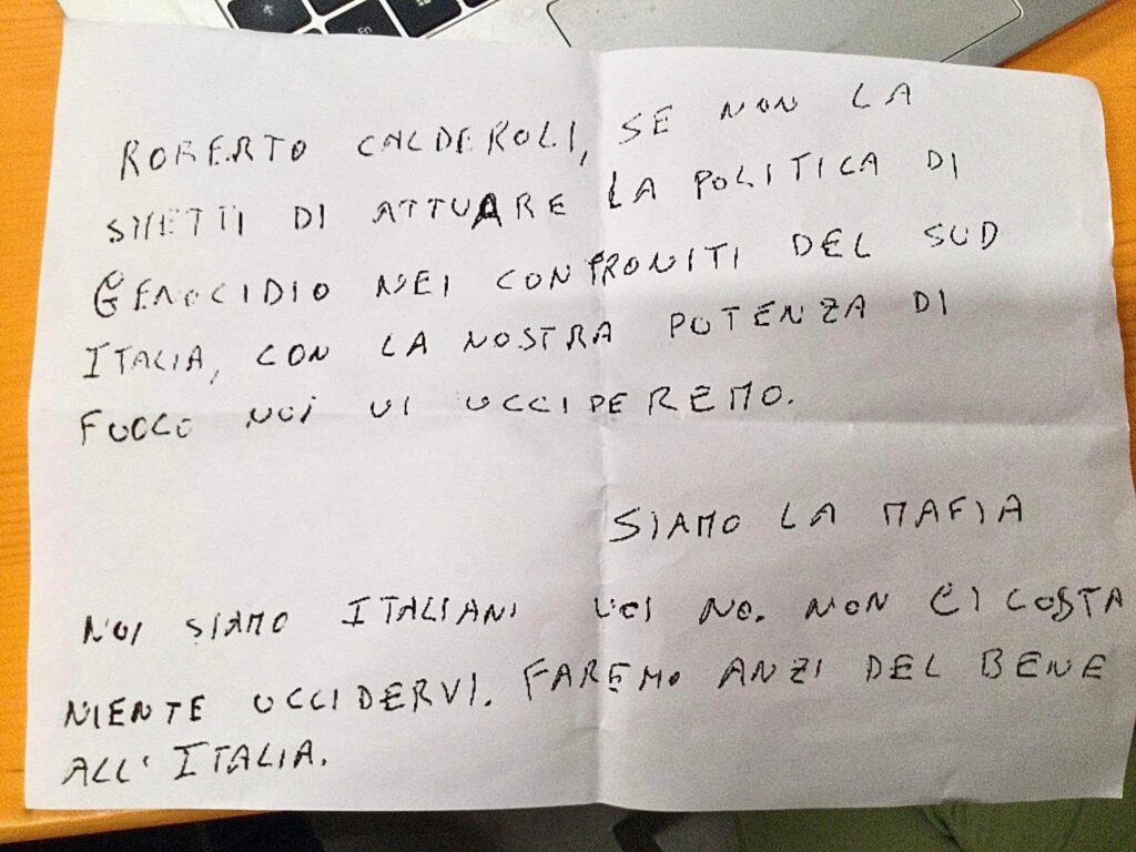 minacce Calderoli