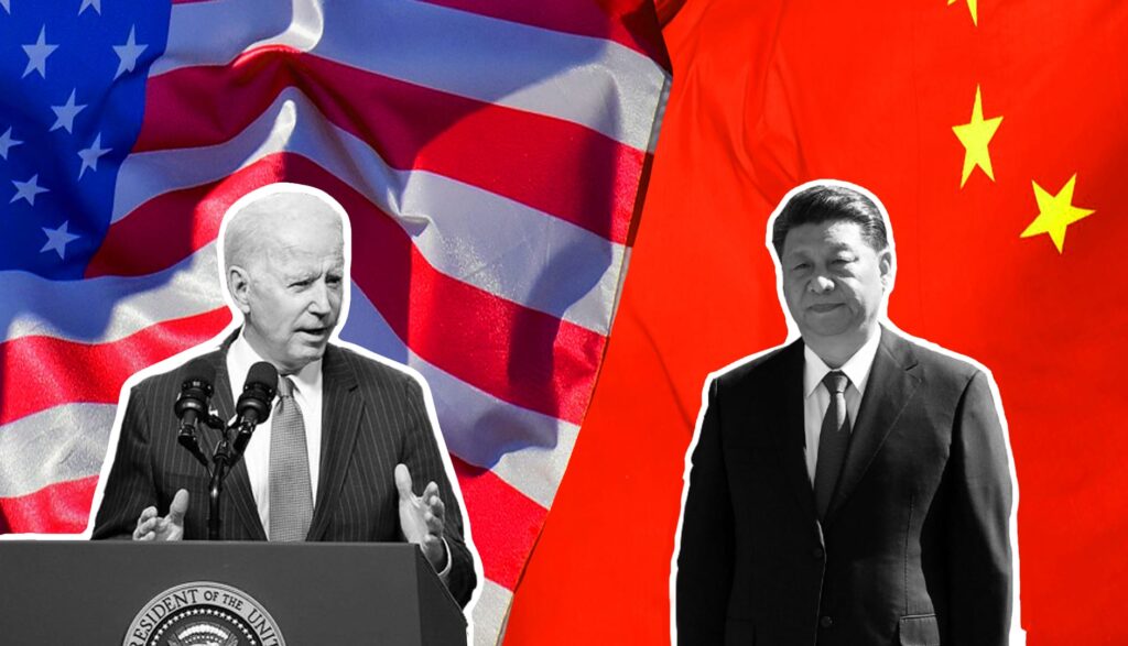 Immagine che ritrae il Presidente Biden ed il Presidente Xi Jinping