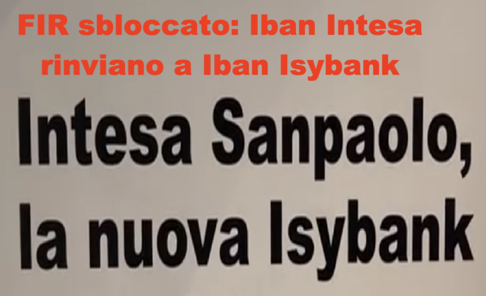 FIR: Iban Intesa Sanpaolo rinviano a quelli Isybank