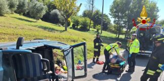 Chiampo, si rovescia automobile in via Vignaga: ferito il conducente