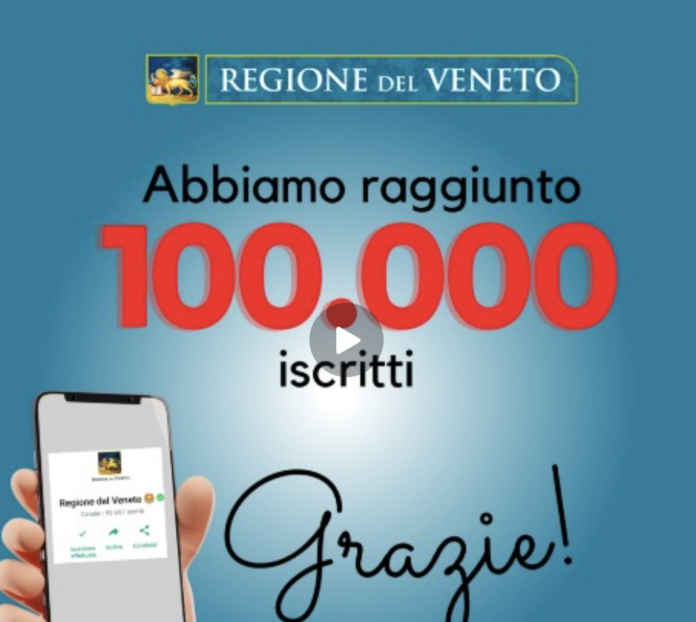 Canale Whatsapp Regione Veneto