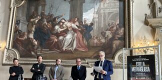 Concluso 76° Ciclo Spettacoli Classici al Teatro Olimpico di Vicenza: lascito di Giancarlo Marinelli e rinvio di Possamai su conferma di Enrico Hüllweck Ciclo spettacoli Teatro Olimpico di Vicenza, da sx. Fantin, Marinelli, Possamai, Hüllweck, Cirella