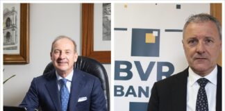 Banca del Veneto Centrale e BVR Banca: lettera d’intenti per un progetto aggregativo in un vasto territorio veneto e che lambisce anche l’Emilia-Romagna Il Presidente di Banca del Veneto Centrale, Gaetano Marangoni, a sinistra. Il Presidente di BVR Banca, Maurizio Solomoni, a destra.