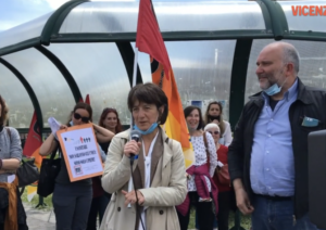 Maria Teresa Turetta (Cub Veneto) e Lucio Basso (Cub Pubblico Impiego Sanità) - frame da video di Marco Milioni su Vicenza Today