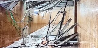 Stazione di Vicenza, crolli del tetto nel sottopasso dopo il maltempo. Rfi: circolazione ferroviaria tornata regolare domenica sera foto Massimo Bonetto