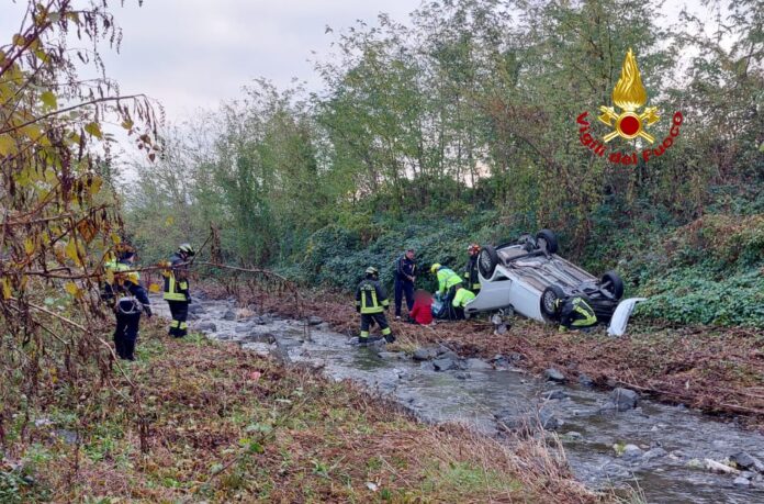 Automobile in un torrente ad Arzignano