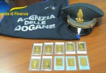 25 mini lingotti d’oro sequestrati a turista tedesco in partenza da Venezia per la Grecia 25 mini lingotti d'oro