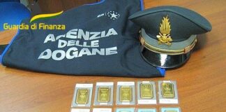 25 mini lingotti d’oro sequestrati a turista tedesco in partenza da Venezia per la Grecia 25 mini lingotti d'oro