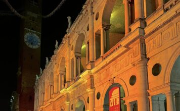 Vioff Golden Road: percorsi di creatività nel cuore di Vicenza La suggestiva illuminazione della Basilica in occasione di ViOff
