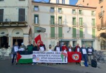 Lettera aperta di associazioni e partiti al sindaco di Vicenza Possamai contro la presenza di Israele a VicenzaOro Flash mob a Vicenza contro prrsenza stand di Israele a VicenzaOro