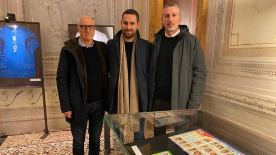 Dino Baggio a Vicenza, alla mostra di figurine 