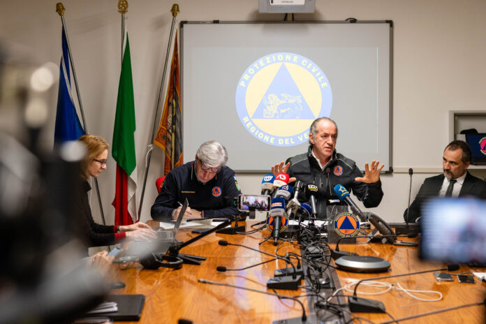 Maltempo in Veneto: il punto stampa del presidente regionale Zaia