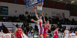Basket B maschile, Civitus Allianz Vicenza crolla con Ozzano 78-92 ma resta avanti in classifica. Coach Lurini ammette momenti di difficoltà Civitus Allianz Vicenza a segno davanti a un folto pubblico
