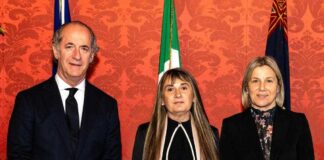 Assolta per vicende tamponi covid attuale dg Ulss 8 Patrizia Simionato, Rucco e Formaggio: riconoscimento a suo operato nella sanità veneta Patrizia Simionato con Luca Zaia e Manuela Lanzarin (foto di archivio)