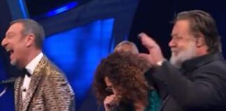 Sanremo 2024, Russell Crowe show: l’anti-Travolta si prende l’Ariston