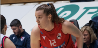 La Velcofin Interlocks Vicenza cede il passo a Trieste: sconfitta 63-57 dopo un grande primo quarto e avanti fino al terzo Velcofin Interlocks Vicenza in azione con Pellegrini a Trieste