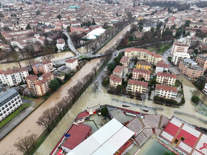 Vicenza maltempo allagamenti stadio