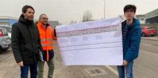 Spazi verdi e percorsi pedonali e ciclabili per riqualificare viale della Tecnica Riqualificazione di Viale della Tecnica. Da sinistra Cristiano Spiller, Giancluca Mascellani, Alessandro Vignaga