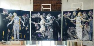Carpi, danneggiata tela mostra ‘blasfema’ Gratia Plena: aggredito l’artista Andrea Saltini