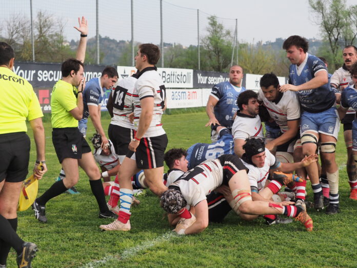 Carrello e meta della Rangers Rugby Vicenza col Mogliano (Foto di Alex Zonta)