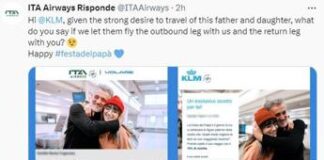 Festa del papà, Ita-Klm usano le stesse foto: l’Italia ci scherza ma l’Olanda no