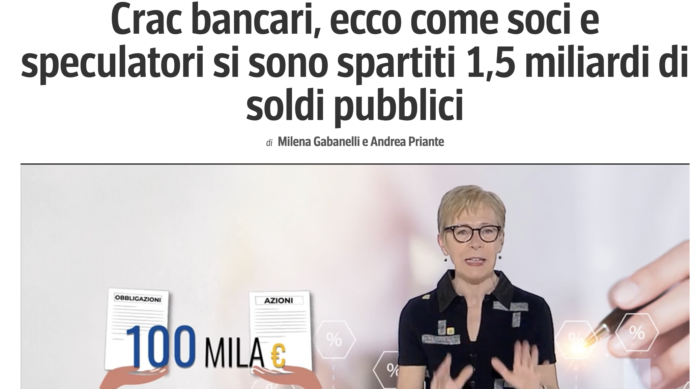 Gabanelli e Priante su CorSera e caso risparmiatori soci per crac bancari