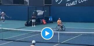 Sinner in campo col campione di tennis in carrozzina – Video
