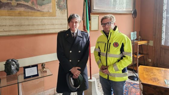 Il comandante regionale della Guardia di Finanza Rapanotti con il sindaco di Vicenza Possamai