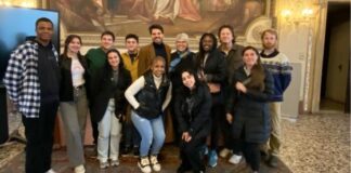 Studenti americani a Vicenza per conoscere la cultura veneta. Oggi accolti a palazzo Trissino Gli studenti dell’University of North Carolina di Charlotte in visita a Palazzo Trissimo