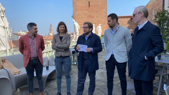 La presentazione dell'apertura della terrazza della Basilica Palladiana