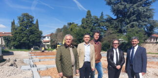 Nuova palestra dell’Istituto Garbin di Thiene. Sopralluogo del presidente della Provincia Nardin: “Investiamo sul futuro degli studenti” Sopralluogo al cantiere della palestra dell'istituto Garbin