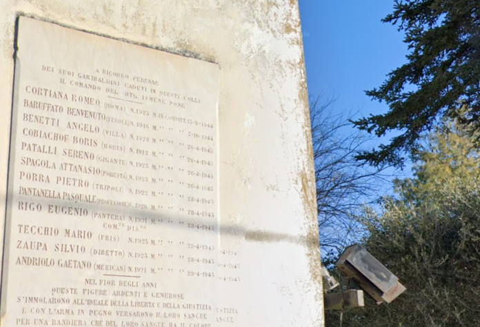25 Aprile monte crocetta lapide per i partigiani uccisi