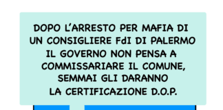 Palermo: 50 euro per voto, arrestato Mimmo Russo ex consigliere FdI. Mellana: il governo non commissaria ma lo dichiara comune DOP Acquisto di voti a Palermo da parte di Mimmo Russo (FdI), by Almor e Claudio Mellana