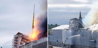 Danimarca, violento incendio alla Borsa di Copenaghen: crollata la guglia – Video