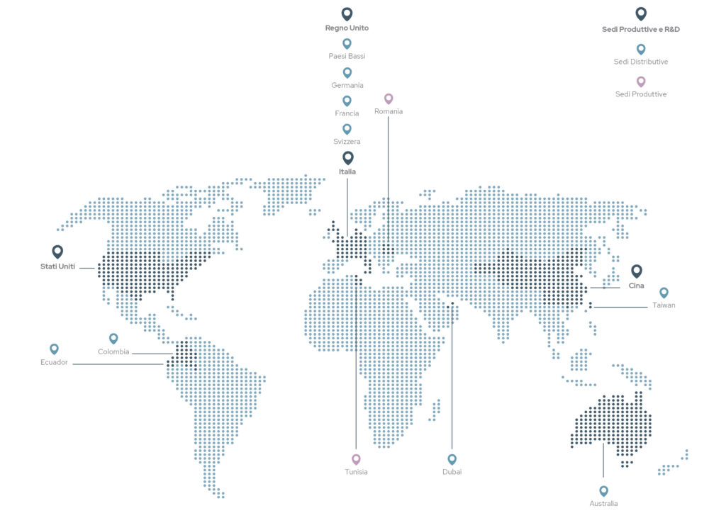 Mappa con sedi attuali di GDS