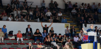 Serie B1 femminile, Vicenza Volley a caccia di punti play off contro Crema sabato 27 alle 20.30 al palasport Città di Vicenza Un'esultanza del Vicenza Volley contro il Giorgione