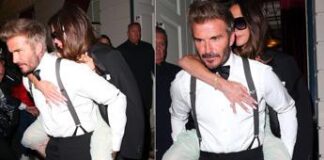 Victoria Beckham, 50 anni tra amici vip e balli con le Spice Girl. Ed esce sulle spalle del marito David