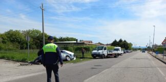 Dueville, Polizia locale Nordest Vicentino interviene per sinistro stradale in viale della Repubblica