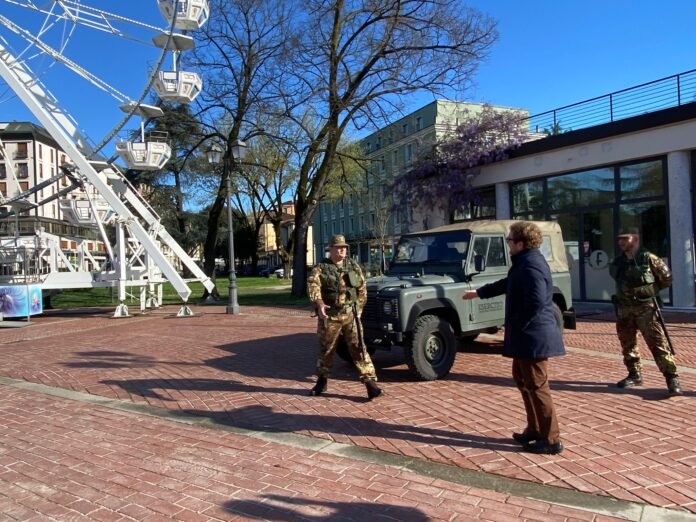 Militari in strada a Vicenza