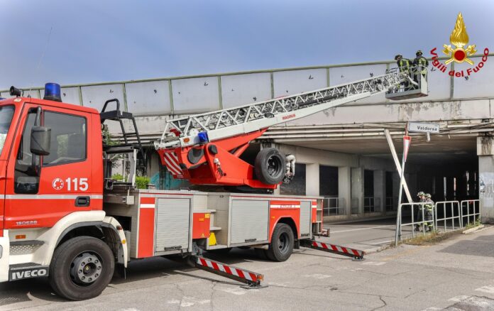 L'intervento dei vigili del fuoco a Sant'Agostino