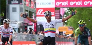 Giro d’Italia 2024, Narvaez vince la prima tappa ed è maglia rosa