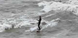 In surf sul Brenta, show a Bassano: il video spopola