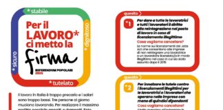 Referendum CGIL: raccolta firme a Vicenza, Lonigo, Malo, Marano, Montecchio, Valdagno e Camisano Referendum CGIL: firme a Vicenza e nel Vicentino