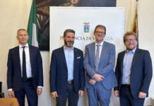 SVT, risolto caso Quaglio. Nardin per la provincia e Possamai per il Comune di Vicenza annunciano: Marco Sandonà è il nuovo presidente del cda SVT, da sinistra Viola, Nardin, Sandonà e Possamai