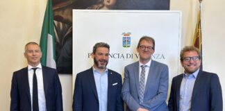 SVT, risolto caso Quaglio. Nardin per la provincia e Possamai per il Comune di Vicenza annunciano: Marco Sandonà è il nuovo presidente del cda SVT, da sinistra Viola, Nardin, Sandonà e Possamai
