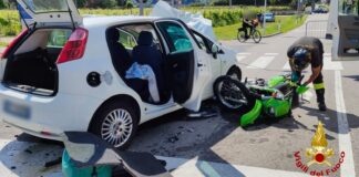 Longare, Vigili del Fuoco: incidente tra auto e moto a Lumignano, deceduto un motociclista